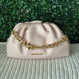 Michael Kors Pink Clutch with Gold Chain